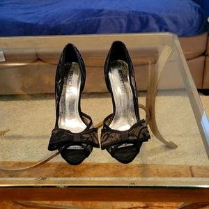 Newport News Black Lace heels size 6.5